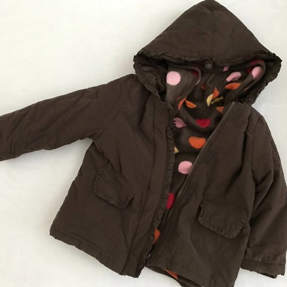 Gymboree Other - Gymboree Girls Size S (Age 5-6), 2-in-1 Brown Coat with Removable Fleece Hoodie